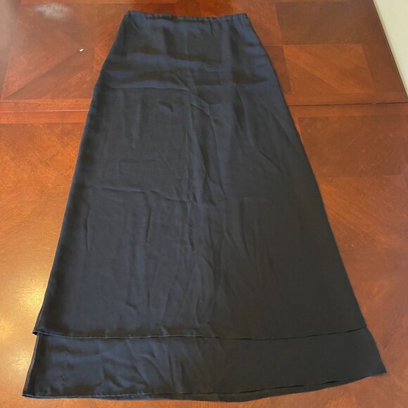 Vintage‎ Express Black Midi Skirt  XS Polyester Zipper Closure - Picture 7 of 7